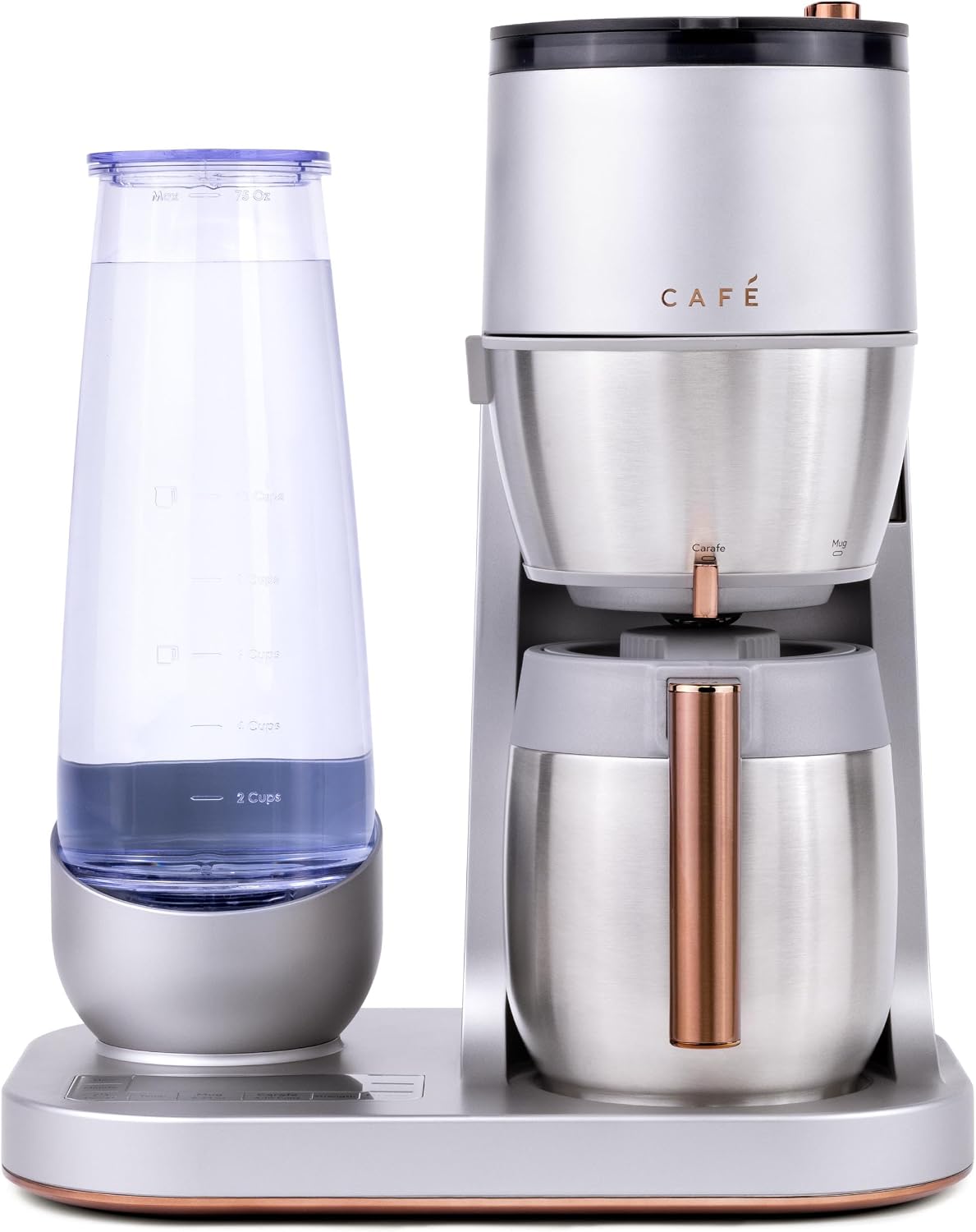 Café Specialty Grind and Brew WiFi coffee maker with stainless steel thermal carafe and water reservoir