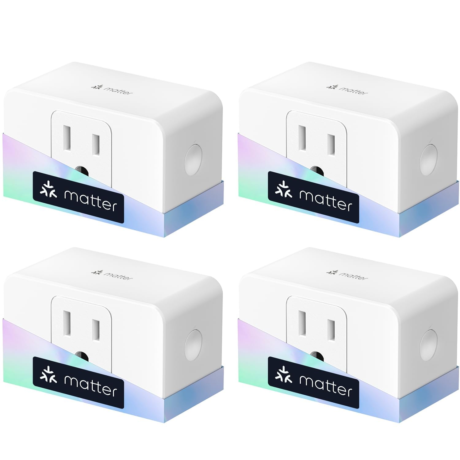 meross Matter Smart Plug with Energy Monitoring, 4-pack