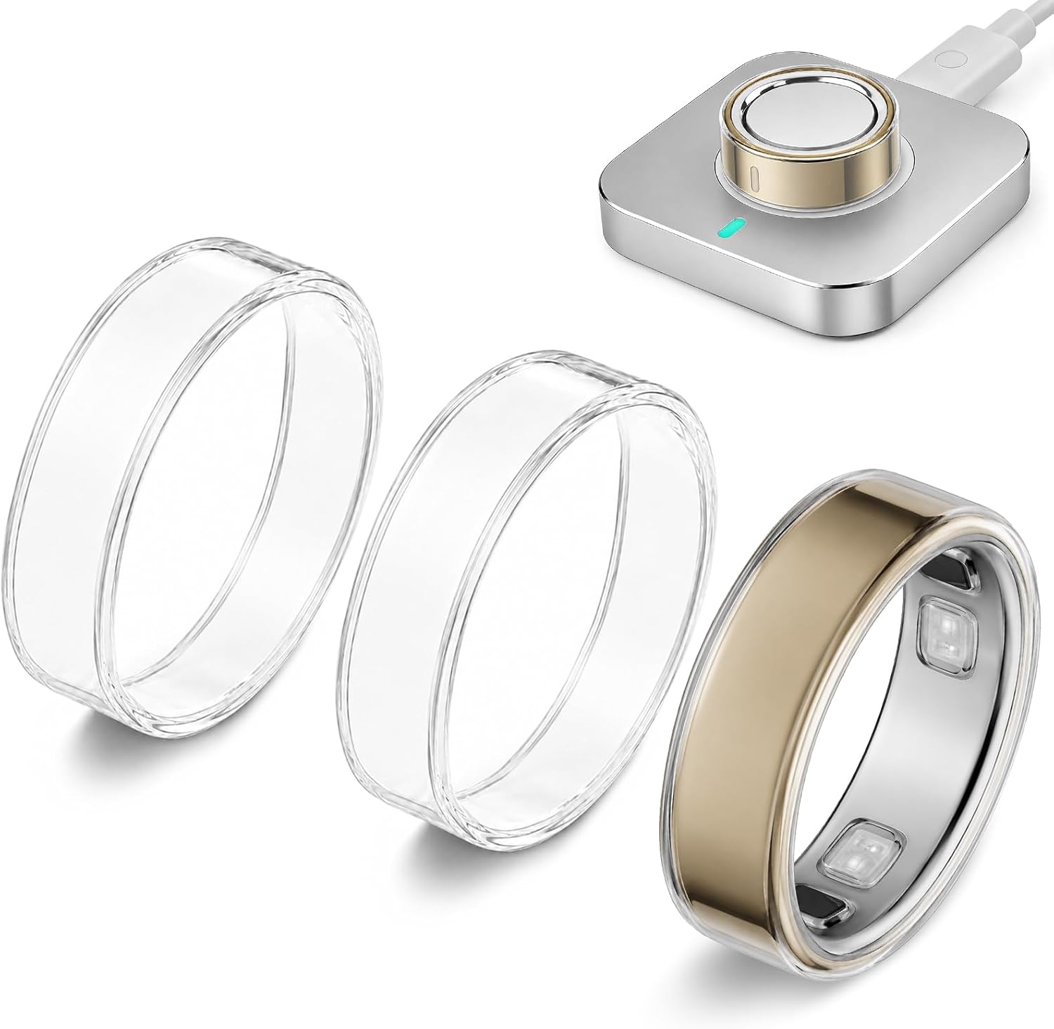 sylacor clear silicone cover installed on an Oura Ring 5
